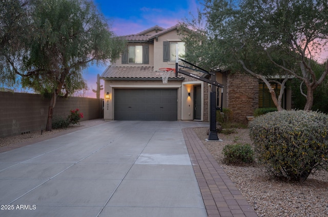 view of front of home featuring a garage