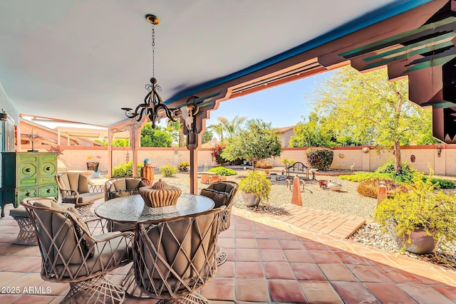 view of patio featuring a fenced backyard