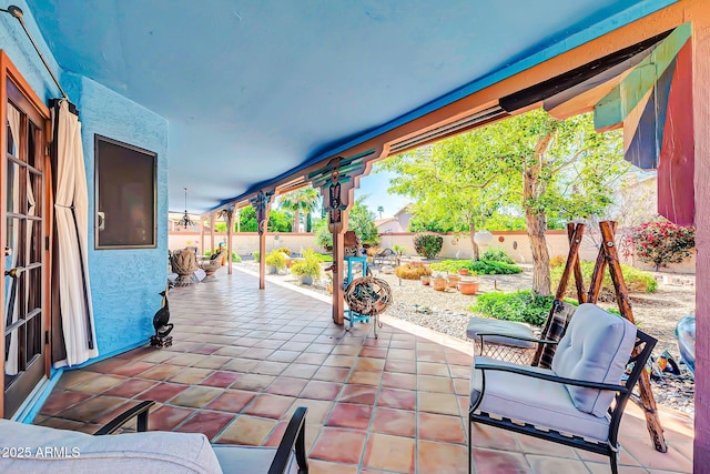 view of patio with a fenced backyard