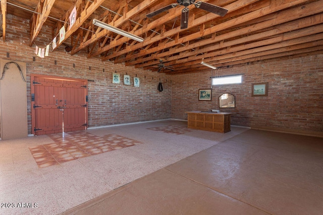 misc room featuring ceiling fan