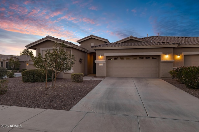 view of front facade with a garage