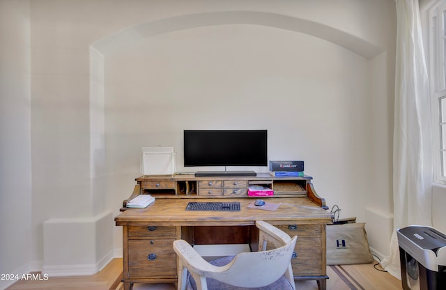 office featuring light hardwood / wood-style flooring