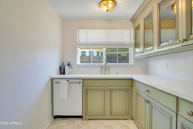 kitchen with sink and dishwasher