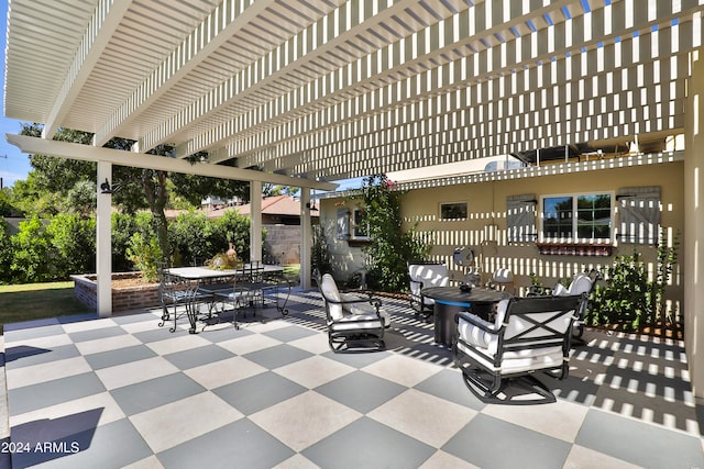 view of patio / terrace with a pergola