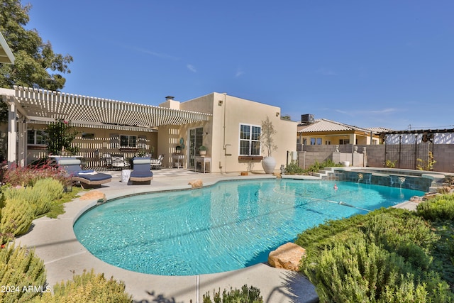 view of pool featuring a pergola and a patio area