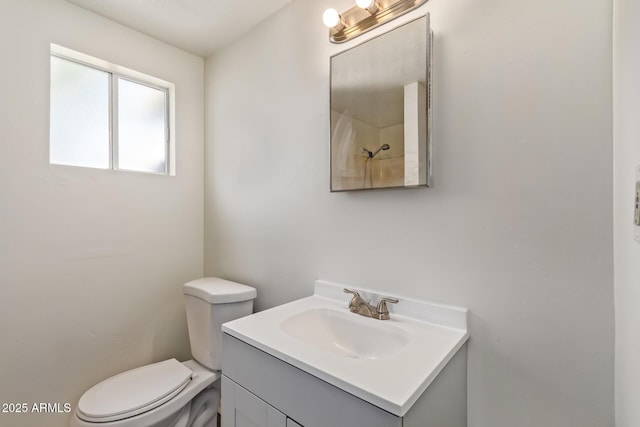 bathroom with toilet and vanity