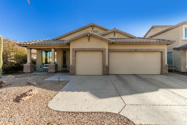 view of front facade with a garage