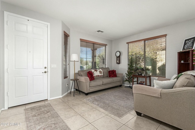 view of tiled living room