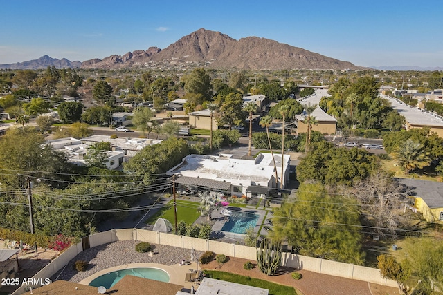 aerial view featuring a mountain view