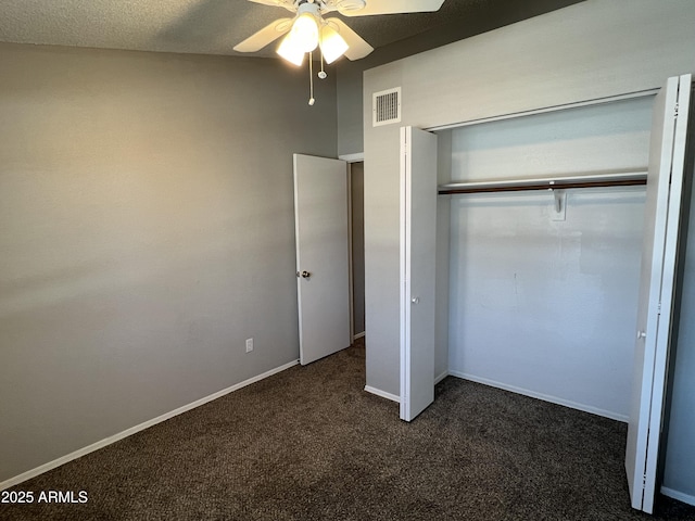 2301 E University Dr Unit 269, Mesa, AZ 85213 - unfurnished bedroom with carpet floors, a closet, and a ceiling fan