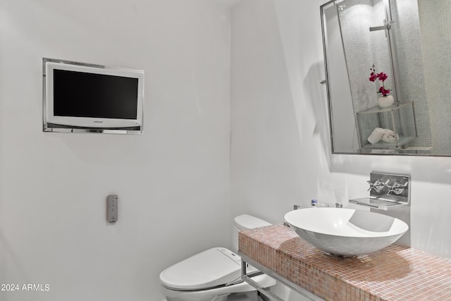 bathroom with toilet and vanity