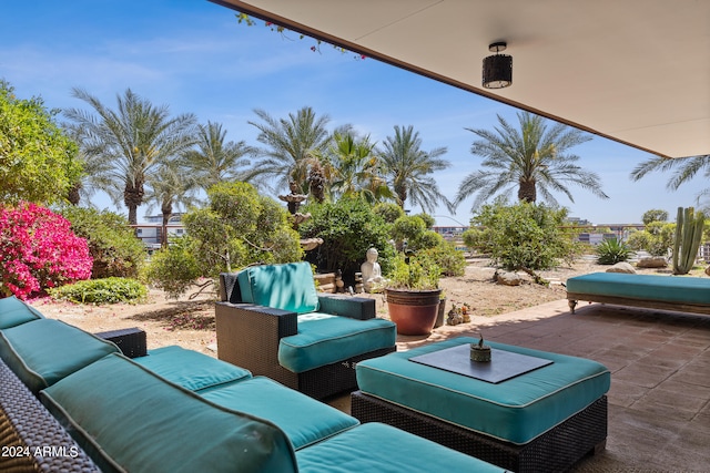 view of terrace featuring outdoor lounge area