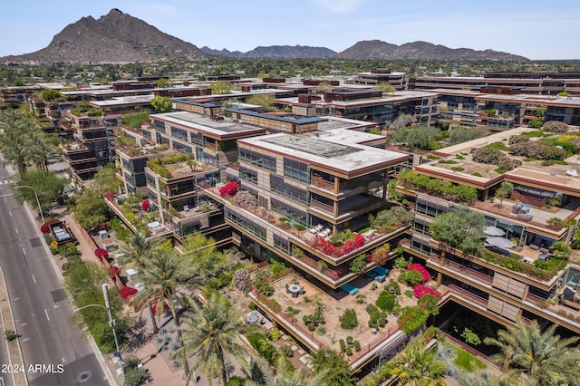 bird's eye view featuring a mountain view