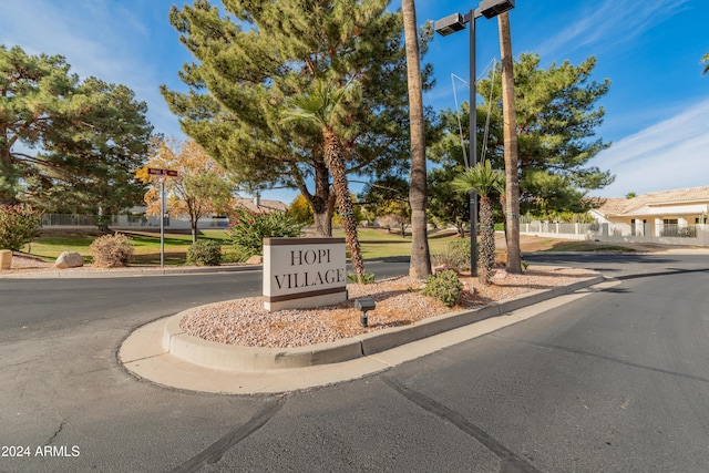 view of community sign