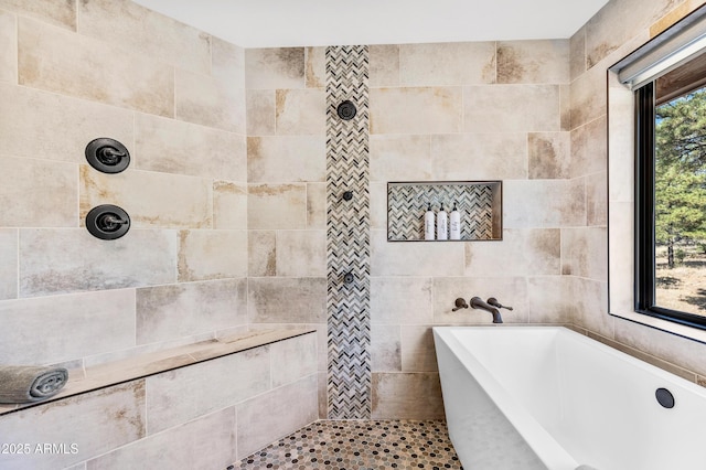 7500 E Old Walnut Canyon Rd, Flagstaff, AZ 86004 - bathroom with a soaking tub and a tile shower