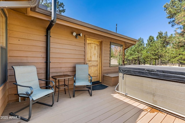 7500 E Old Walnut Canyon Rd, Flagstaff, AZ 86004 - wooden terrace with a hot tub