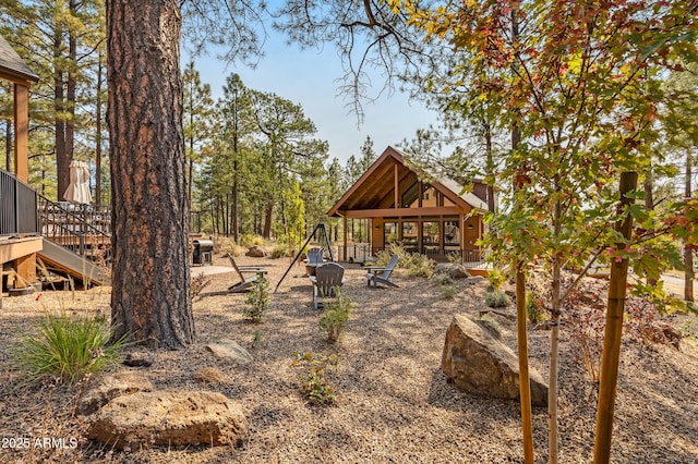 7500 E Old Walnut Canyon Rd, Flagstaff, AZ 86004 - view of yard featuring stairs