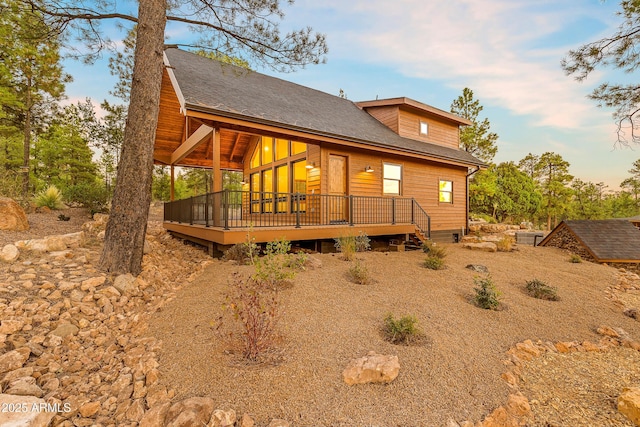 7500 E Old Walnut Canyon Rd, Flagstaff, AZ 86004 - rear view of property with a deck