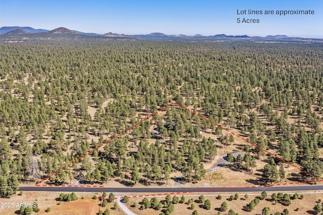 7500 E Old Walnut Canyon Rd, Flagstaff, AZ 86004 - aerial view with a mountain view and a view of trees