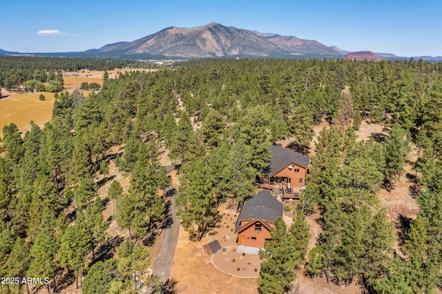 7500 E Old Walnut Canyon Rd, Flagstaff, AZ 86004 - aerial view featuring a forest view and a mountain view