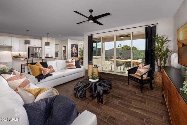 26966 N 168th Ln, Surprise, AZ 85387 - living area featuring ceiling fan and dark wood-style floors