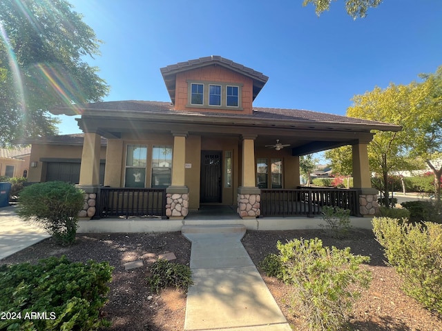 view of front of property with a porch