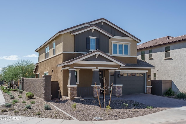 craftsman-style home featuring a garage