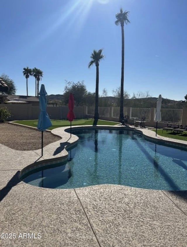 view of pool featuring a patio area