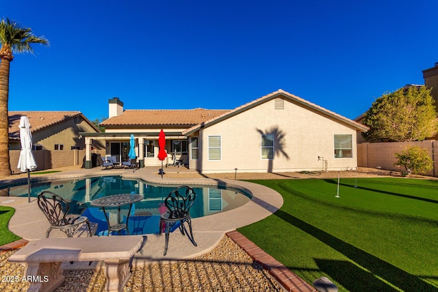 view of pool featuring a patio