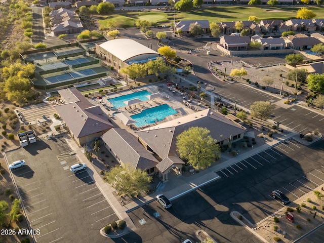 drone / aerial view with a residential view