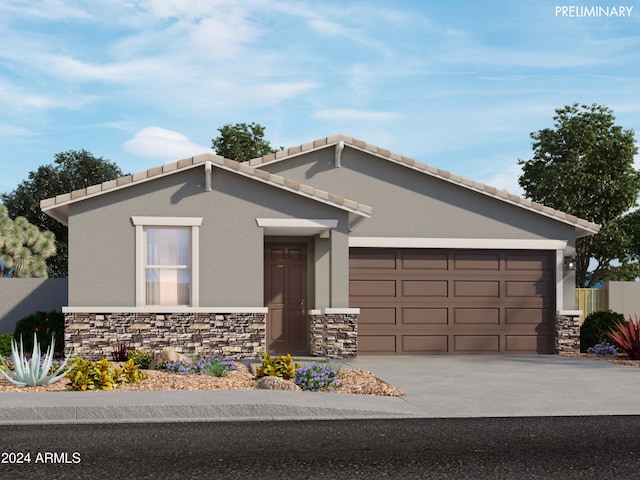 view of front of home with a garage