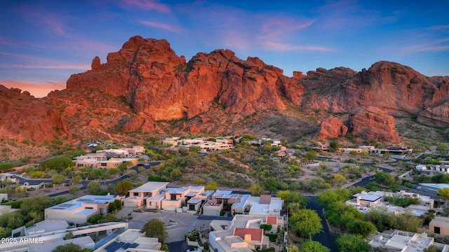 property view of mountains featuring a residential view