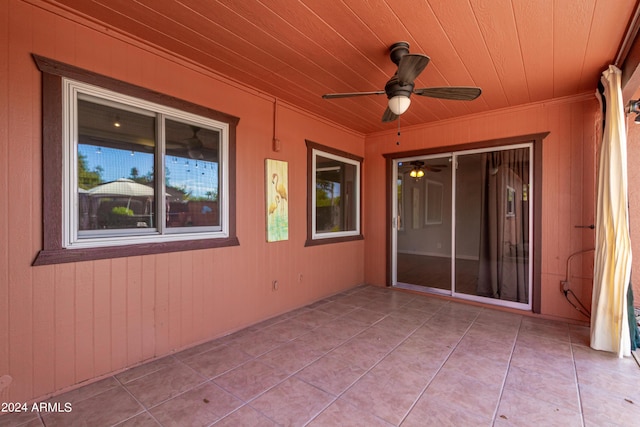 view of patio / terrace featuring ceiling fan