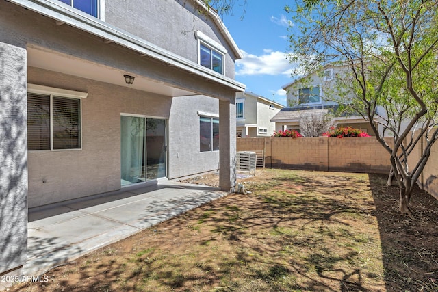 view of yard with a patio and fence