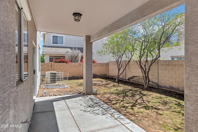 view of patio with a fenced backyard