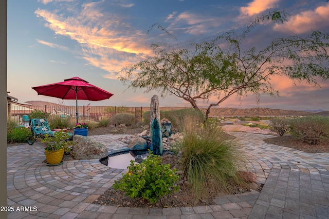 view of patio with fence