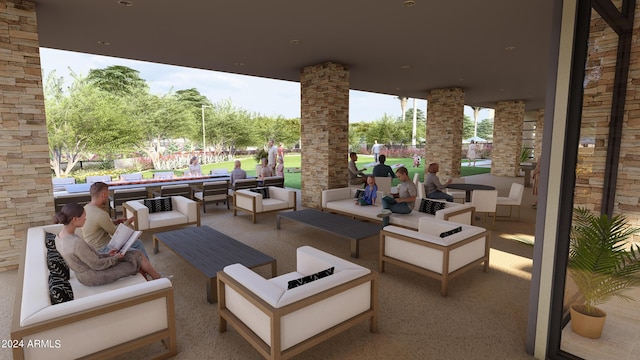 view of patio / terrace featuring an outdoor hangout area