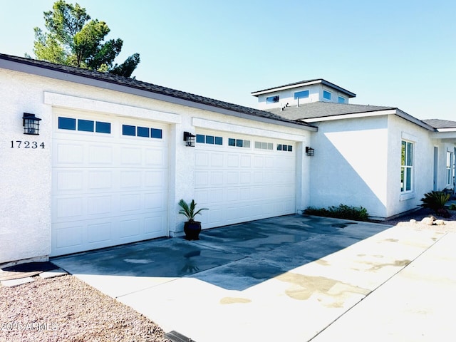 exterior space featuring a garage