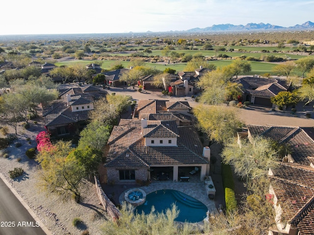 drone / aerial view with a mountain view