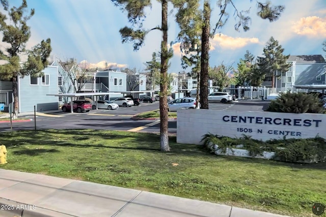 view of road featuring a residential view