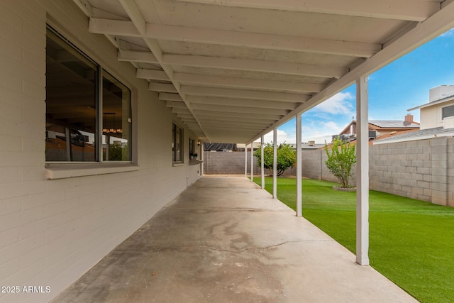 view of patio with a fenced backyard