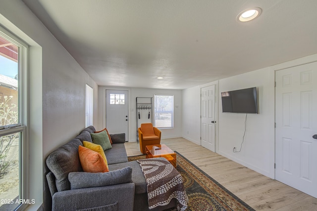 520 S Macdonald, Mesa, AZ 85210 - living area with light wood-style flooring, recessed lighting, and baseboards