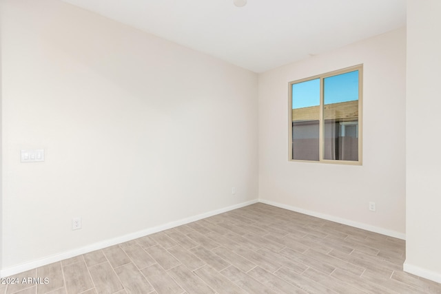 empty room featuring light wood-type flooring