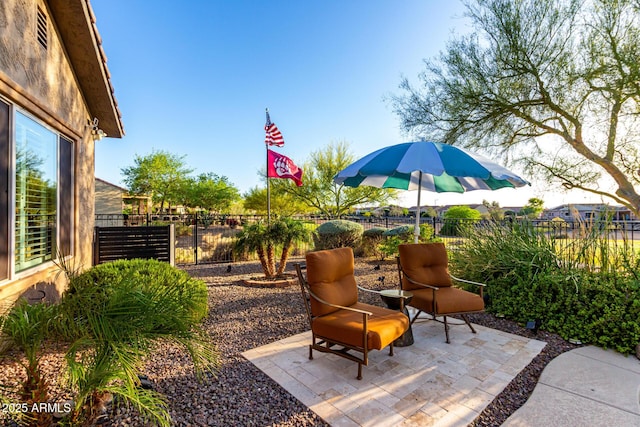 view of patio / terrace with a fenced backyard