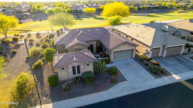 drone / aerial view with a residential view