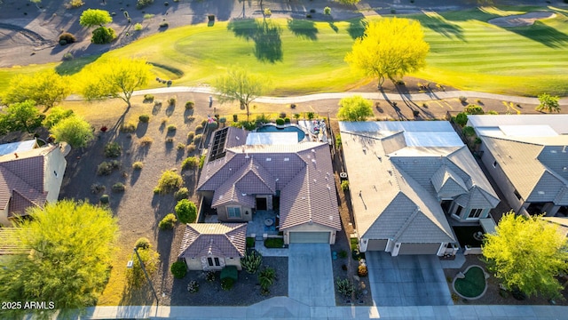 drone / aerial view featuring golf course view