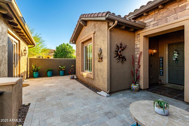 view of patio with fence