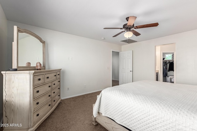 6746 W Wethersfield Rd, Peoria, AZ 85381 - bedroom featuring carpet floors, baseboards, ceiling fan, and visible vents