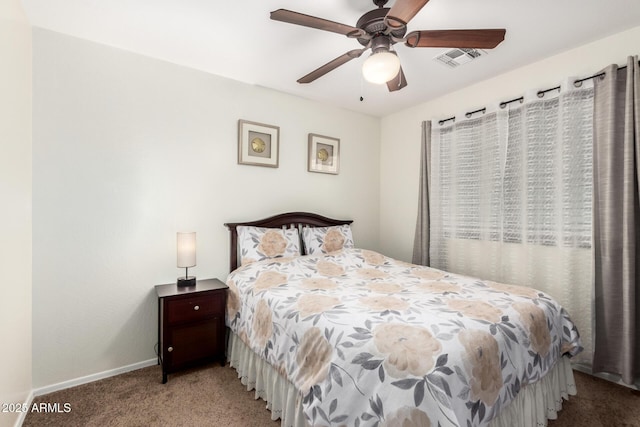 6746 W Wethersfield Rd, Peoria, AZ 85381 - bedroom featuring ceiling fan, carpet flooring, baseboards, and visible vents