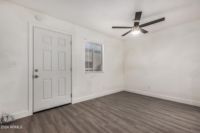 18202 Cave Creek Rd Unit 141, Phoenix, AZ 85032 - spare room with dark wood finished floors, baseboards, and a ceiling fan